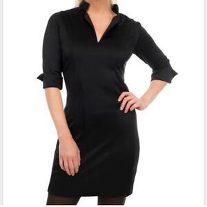 Gretchen Scott Designs Black V-Neck Sheath Dress